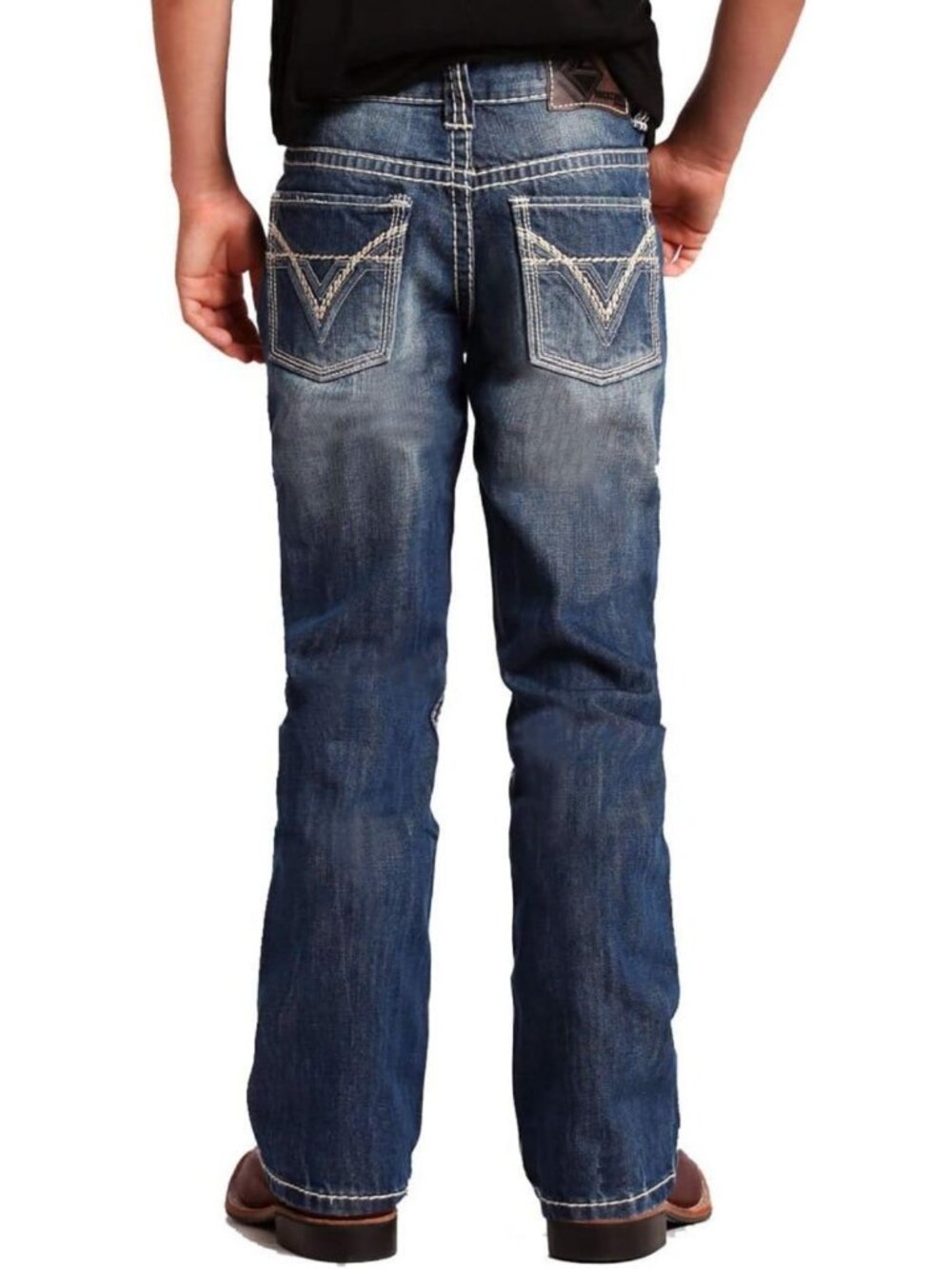 Stylish Cowboy Raised Double V Jeans | Trendy Western Denim for Every Occasion